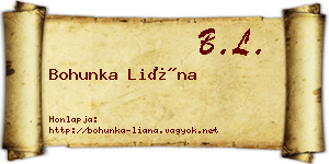 Bohunka Liána névjegykártya